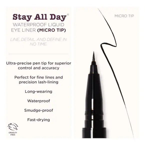 3 ✅3 x STILA Micro Tip INTENSE BLACK Stay All Day WPROOF Liquid Eye Liner ✨NIB's - Picture 8 of 13